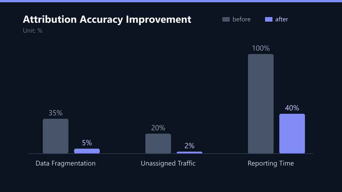 Attribution Accuracy Improvement: Vorher-Nachher-Vergleich der Werte in %